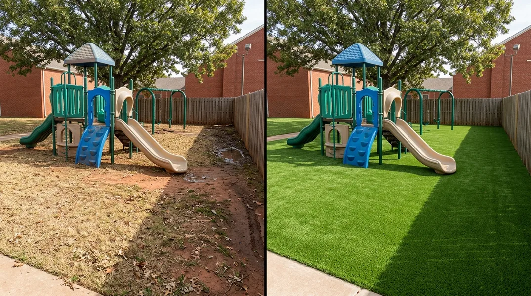 Result artificial grass installation in Oklahoma City - Oklahoma City Turf Installation